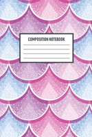 Composition Notebook: Mermaid Scales Wide Ruled Notebook Lined School Journal 120 Pages 6 x 9 Children Kids Girls Teens Women Subject ... Aqua (Wide Ruled School Composition Books) 1705894275 Book Cover