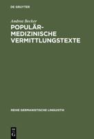 Popularmedizinische Vermittlungstexte 3484312254 Book Cover