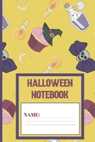 Halloween Notebook: Halloween gifts for women, men, kids, adults and girls: cute Golden Sand Candle skull blank Lined notebook/Journal to write in. 1691109479 Book Cover
