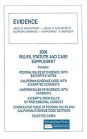 Evidence 2008 Rules and Statute Supplement 1599414899 Book Cover