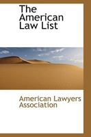 The American Law List 1022106961 Book Cover