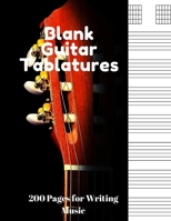 Blank Guitar Tablatures: 200 Pages of Guitar Tabs with Six 6-line Staves and 7 blank Chord diagrams per page. Write Your Own Music. Music Composition, Guitar Tabs 8.5x11 1675896674 Book Cover