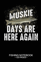 Muskie Days Are Here Again Fishing Notebook 120 Pages: 6"x 9'' Blank Paper Fishing Notebook Cool Freshwater Game Fish Saltwater Fly Fishes Journal Composition Notebook Notes Day Planner Notepad 1676064400 Book Cover