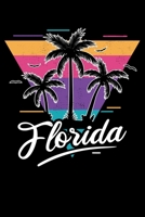 Florida: Love Florida Vintage Sunset Style 80s Lined Notebook Journal Diary 6x9 1673552099 Book Cover