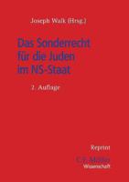Das Sonderrecht Fur Die Juden Im NS-Staat 3811437348 Book Cover