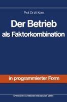 Der Betrieb ALS Faktorkombination 3409302719 Book Cover