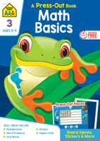 School Zone - Math Basics Press-Out Workbook - Ages 8 to 9, 3rd Grade, Manipulatives, Board Games, Multiplication, Word Problems, Division, Square Units, Equations, and More 1681473135 Book Cover