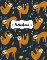 Sketchbook: Sketchbook for Kids, Girls & Boys, Blank Unlined Paper for Drawing, Sketching, Doodling or Learning to Draw, Large 8.5"x11", Navy Sloth 1671991176 Book Cover