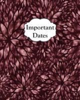 Important Dates: Perpetual Calendar Record Book Important Celebrations Birthdays Anniversaries Monthly Address List Burgandy Red 172924713X Book Cover