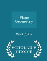 Plane Geometry 1018241876 Book Cover