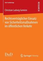 Rechtsvertraglicher Einsatz Von Sicherheitsmassnahmen Im Offentlichen Verkehr 3658053526 Book Cover