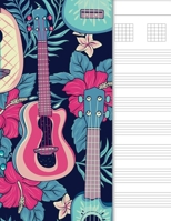 Guitar Tab Notebook: 6 String Chord and Tablature Staff Music Paper, Floral Guitars Cover 1671052064 Book Cover