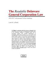 The Readable Delaware General Corporation Law: 2016-2017 with Patented Visilaw Markings 1535004096 Book Cover