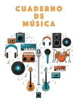 Cuaderno De Musica: Músicos Composición Libro Instrumento Manuscrito Personal Papel Piano Guitarra Estándar 13 Bastón Cuaderno grande / Diario Regalo ... Tapa blanda, Acabado mate (Spanish Edition) B083XVFQYP Book Cover