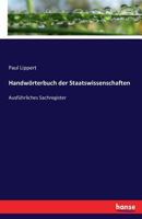 Handworterbuch Der Staatswissenschaften 3743434245 Book Cover