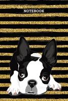 Notebook: Realistic Boston Terrier In Black And Gold Line Blank Lined Journal To Write In For Notes, Ideas, Diary, To-Do Lists, Notepad - Boston Terrier Gifts For Boston Terrier Owners And Boston Terr 167671782X Book Cover