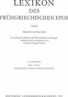 Lexikon Des Fruhgriechischen Epos Lfg. 13: Thauma - Kapnos 3525255136 Book Cover