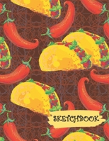 Sketchbook: Tacos & Red Peppers Fun Framed Drawing Paper Notebook 1691049034 Book Cover