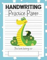 Handwriting Practice Paper: Notebook - Blank Writing Sheets Pre-K Kindergarten Preschool & Up - Snake Blue 1090551126 Book Cover