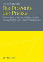 Die Prozente Der Presse: Bewertung Von Journalistenrabatten Aus Anbieter- Und Nutzerperspektive 3531175661 Book Cover