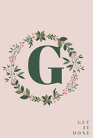 Monogram Initial Letter G Notebook with Rose Pink Floral Journal for Women, Girls Birthday Gift and School: Lined Notebook / Journal Gift, 120 Pages, 6x9, Soft Cover, Matte Finish 1677088451 Book Cover