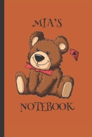 Mia's Notebook: Girls Gifts: Cute Cuddly Teddy Journal 1704255031 Book Cover