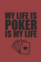MY LIFE IS POKER IS MY LIFE: NOTEBOOK Poker Notizbuch Casino Planer Gamer Journal kariert squared 6x9 karo 1690944900 Book Cover