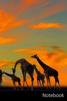 Notebook: Nature,  Animals,  Africa,  Palm Trees Notebook / Journal / Diary / Composition book - 6 x 9 inches (15,24 x 22,86 cm), 150 pages, glossy finish. 1698280629 Book Cover