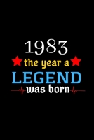 1983 The Year A Legend Was Born: : Beautiful, Happy 37th Birthday Notebook, Diary, Logbook, Perfect Gift For 37 Year Old Men And Women 1658659805 Book Cover