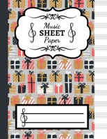 Music Sheet Paper: Christmas Themed Blank Music Manuscript Book / Writing Pad / Composition Notebook / Journal / Diary 1692807196 Book Cover