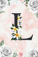 L: Cute Initial Monogram Letter A Gratitude and Daily Reflection Journal For Mindfulness and Productivity A 120 Day Daily Gratitude Journal with Marble Pattern with White Flower Framed Print 1661122299 Book Cover