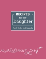Recipes for my Daughter-in-law: A Family Recipe Book Keepsake Journal with glossy cover 1677114304 Book Cover
