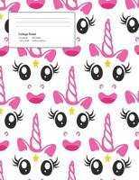 Unicorn Faces Pattern Composition College Ruled Book (7.44 x 9.69) 200 pages V9 1723311138 Book Cover