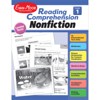 Evan-Moor Reading Comprehension: Nonfiction, Grade 1 - Homeschooling and Classroom Resource Workbook, Biographies, Science, Social studies, Mini book, Leveled, Vocabulary, Text structure analysis 1645143341 Book Cover