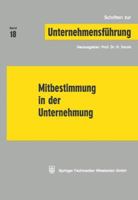 Mitbestimmung in Der Unternehmung 3663000230 Book Cover