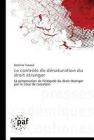 Le Contrôle de Dénaturation Du Droit Étranger 384162538X Book Cover