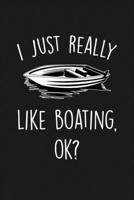 I Just Really Like Boating Ok: Blank Lined Notebook To Write In For Notes, To Do Lists, Notepad, Journal, Funny Gifts For Boating Lover 1677315474 Book Cover