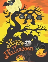 Happy Halloween: This Coloring Book for Kids, Halloween Designs Including Witches, Ghosts, Pumpkins, Haunted Houses, and More! B08F6MVJ37 Book Cover