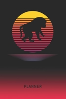 Planner: Baboon 2 Year Weekly Planning Organizer 2020 - 2021 Retro Vintage Vaporwave Sunset Cover January 20 - December 21 Writing Notebook Productive Datebook Calendar Schedule Plan Days, Set Goals & 1702331164 Book Cover