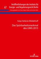 Das Spuerbarkeitsmerkmal Des Uwg 2015 3631790422 Book Cover