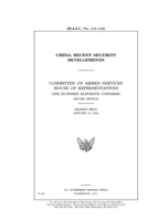 China: recent security developments 1694976130 Book Cover