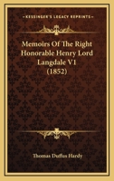 Memoirs Of The Right Honorable Henry Lord Langdale V1 0548790418 Book Cover