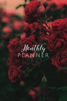 Monthly Planner: Red Monthly Organizer Blank Monthly Journal 6x9 inches, 100 pages 1708114246 Book Cover