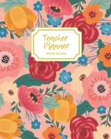 Teacher Planner - Made In USA Lesson Planner Gifts for Teacher: Academic Year Lesson Plan and Teacher Record Book Pink Blossom Cover 1706008929 Book Cover
