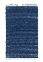 Before Lyricism 1937027708 Book Cover