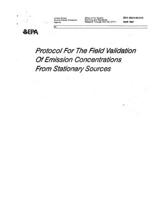 Protocol For The Field Validation Of Emission Concentrations From Stationary Sources 1795516186 Book Cover