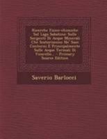 Ricerche Fisico-Chimiche Sul Lago Sabatino E Sulle Sorgenti Di Acque Minerali Che Scaturiscono Nei Suoi Contorni... 1022322958 Book Cover