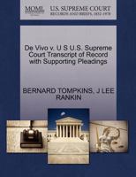 De Vivo v. U S U.S. Supreme Court Transcript of Record with Supporting Pleadings 1270429000 Book Cover