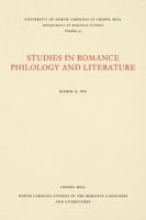Studies in Romance Philology and Literature 0807890448 Book Cover
