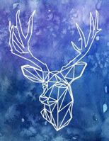 Notebook: Watercolor Geometric Deer Silhouette College Ruled Line Paper 8.5"x11" Composition Note Book 100 Sheets 1798246147 Book Cover
